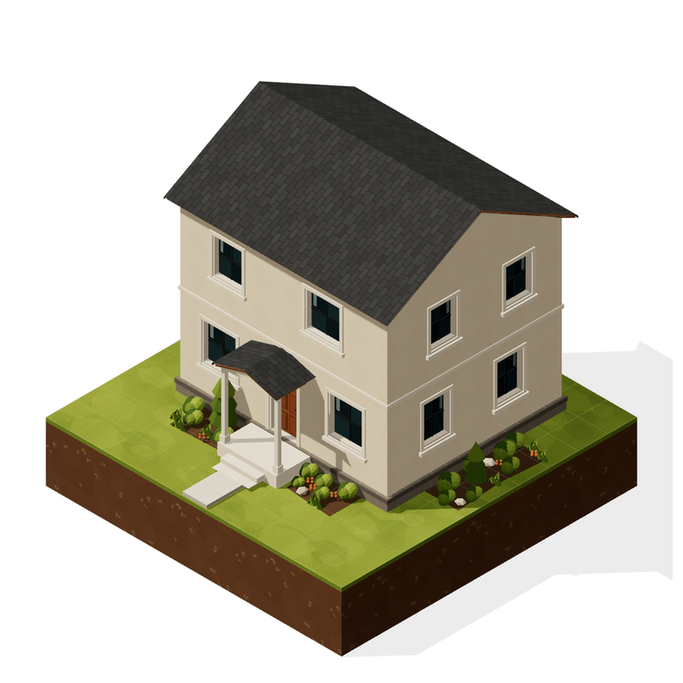Isometric residential building visual