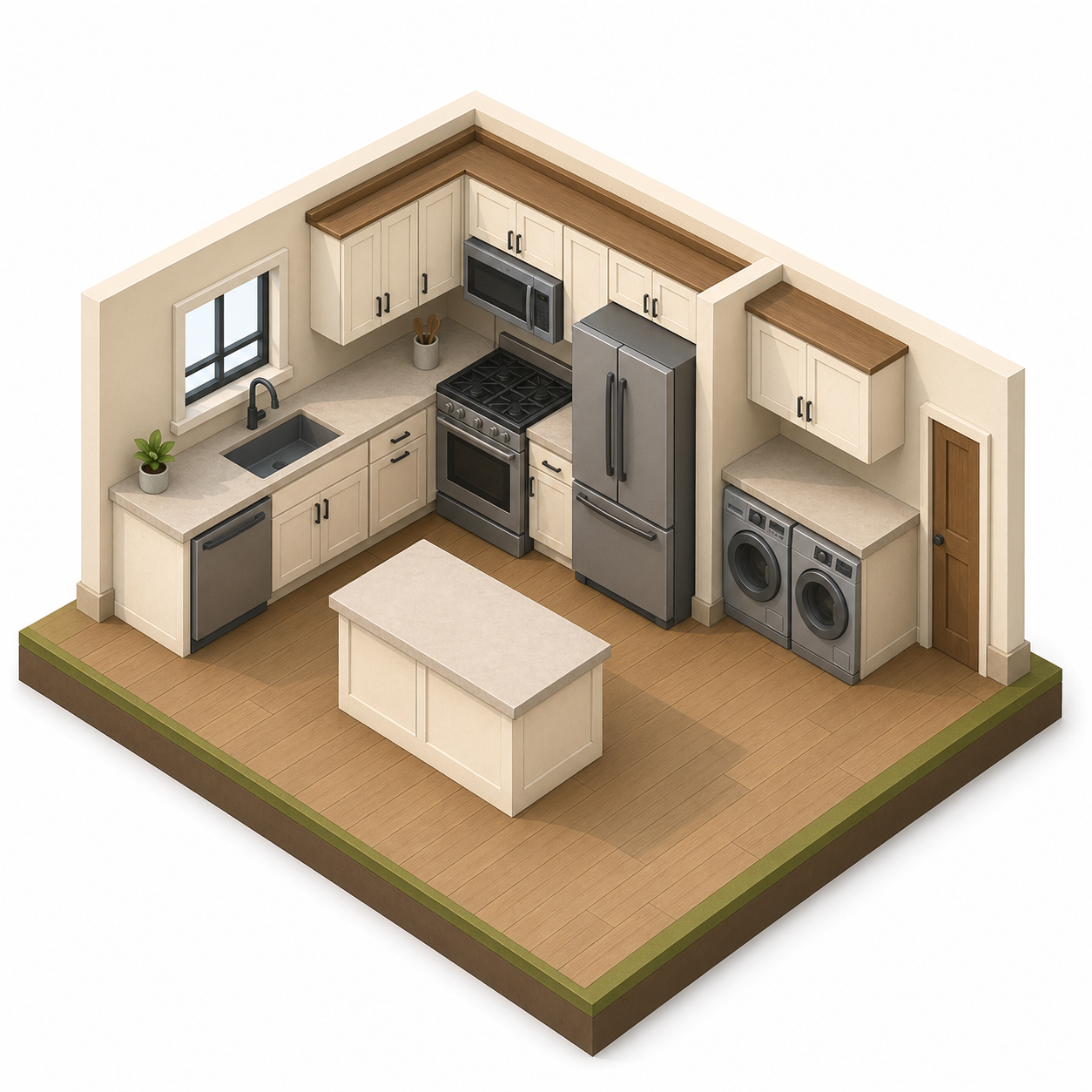 Isometric residential interior fixtures visual