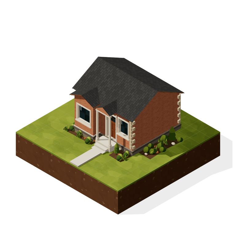 Isometric brick wall visual