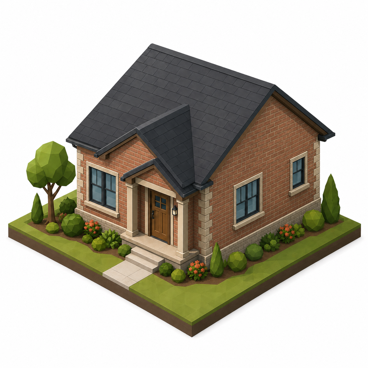 Isometric brick wall visual