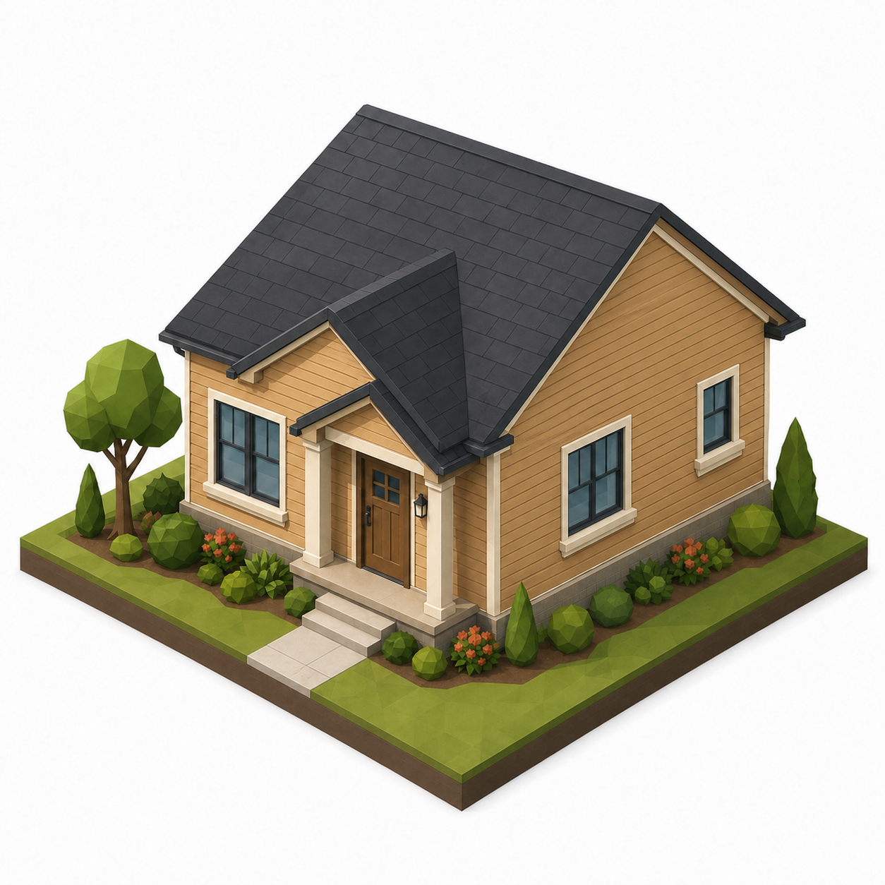 Isometric siding wall visual