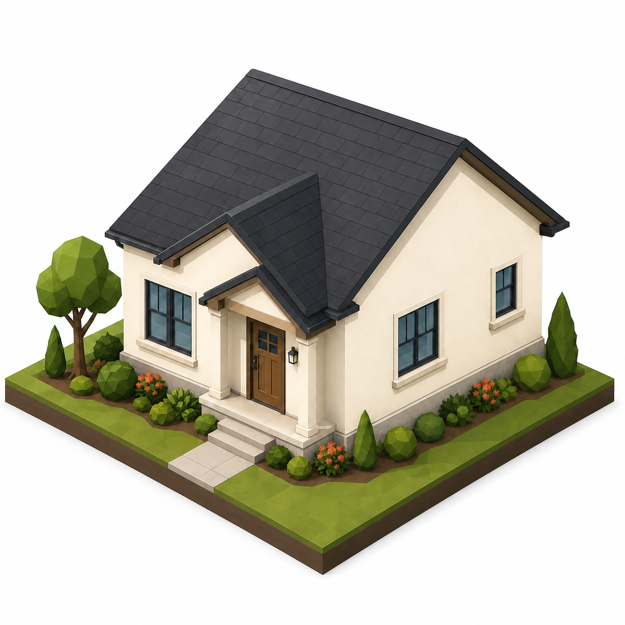 Isometric stucco over masonry wall visual