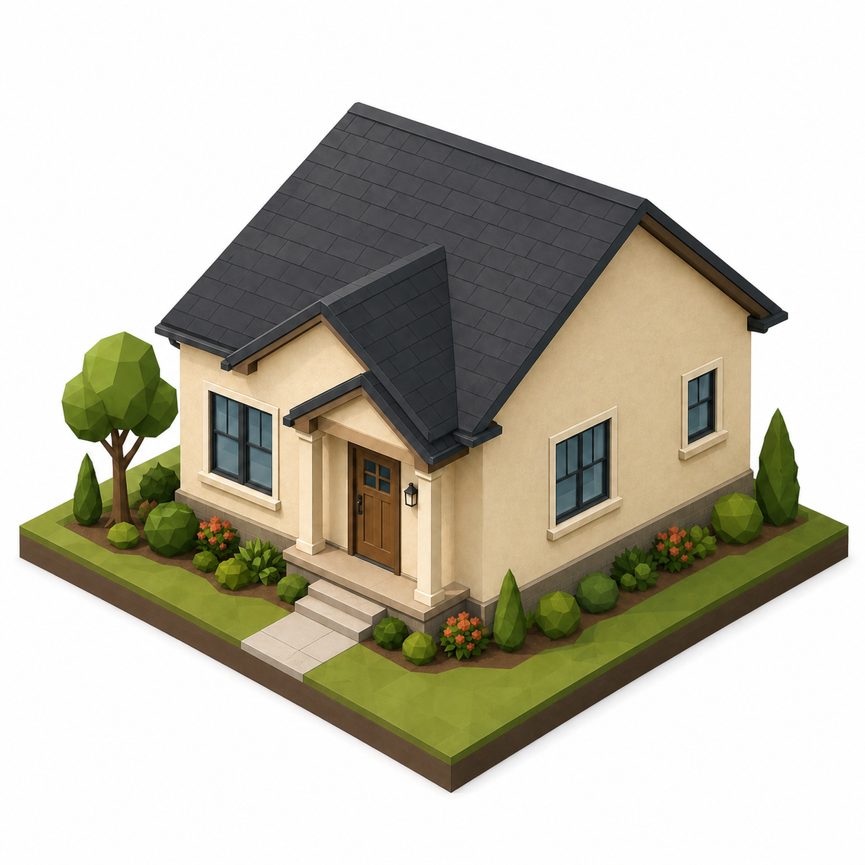 Isometric stucco wall visual